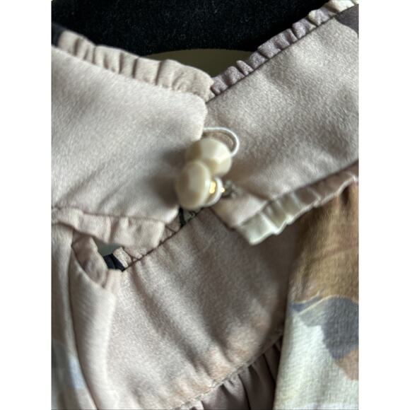 Trina Turk Kahlo Floral Print Silk Layered Maxi Dress Sleeveless XS Taupe Win - Picture 16 of 16